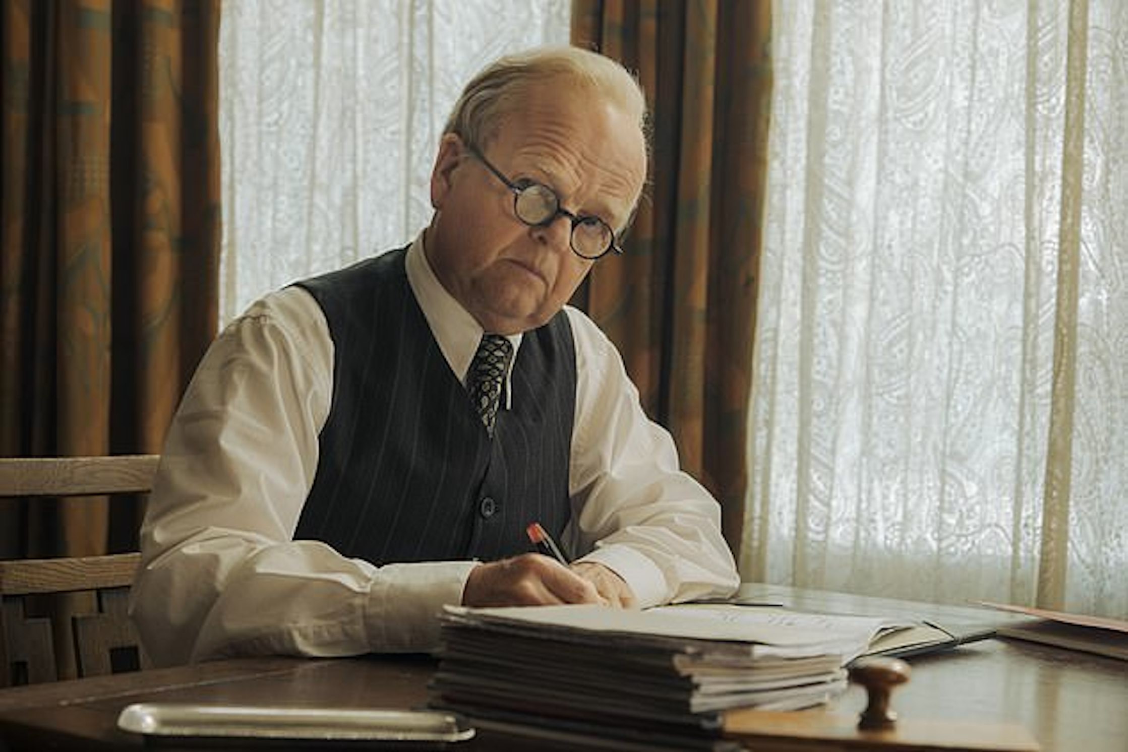 Toby Jones as P H Burton in Mr Burton