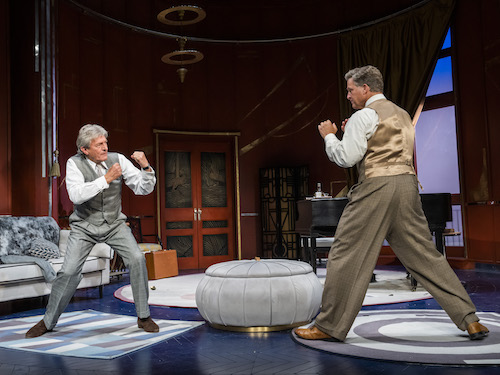 Nigel Havers and Dugald Bruce-Lockhart as Elyot and Victor in Private Lives