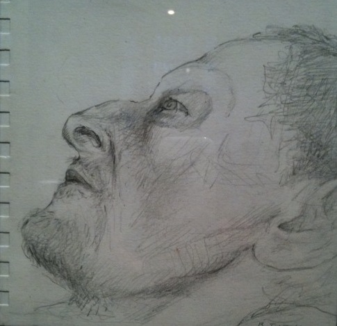 Lucian Freud sketch by Jane McAdam Freud