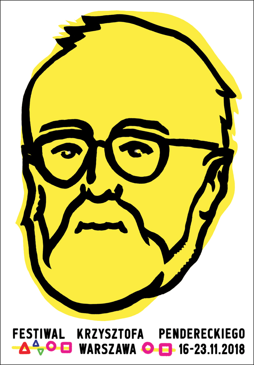 Poster for the 85th Birthday celebrations for Penderecki in Warsaw 2018