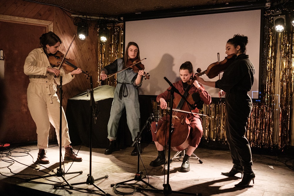 Nonclassical quartet event