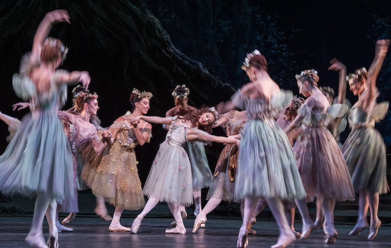 Francesca Hayward as Titania with her fairy attendants