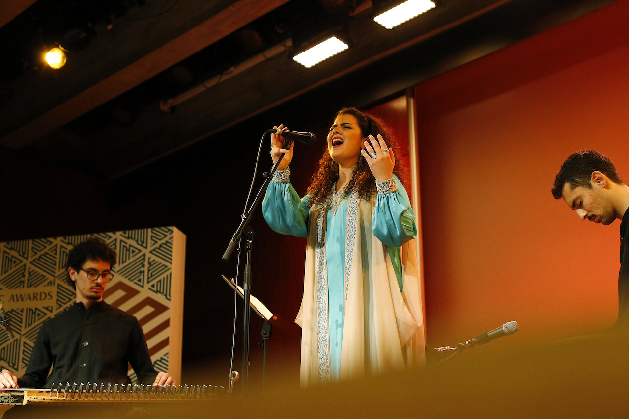 Nai Barghouti, singer and flute player fro Palestine