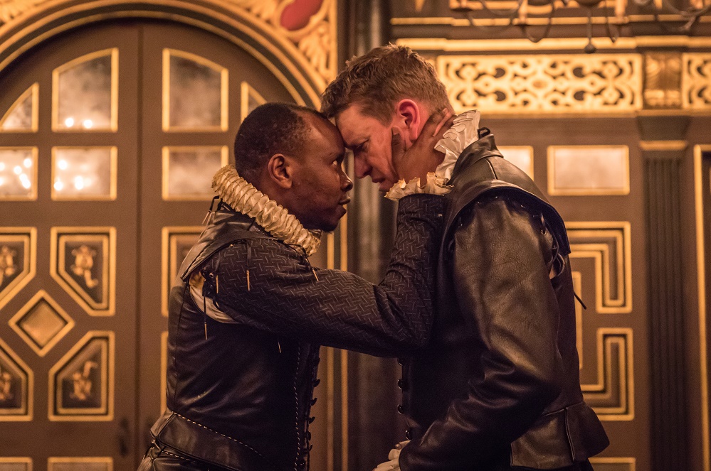 Kurt Egiawan as Othello and Sam Spruell as Iago in Othello, Shakespeare's Globe